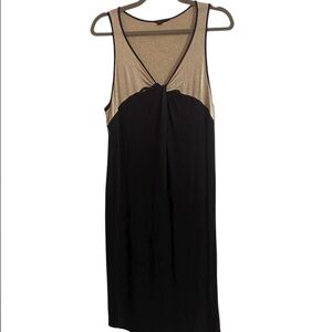 Chic Capote Black and Gold Midi Dress